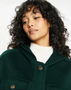 Lou Andrea Vestes, Blousons|Veste 100% Laine Carla vert sapin