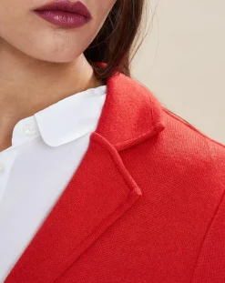 Devernois Vestes, Blousons|Veste blazer en Laine mélangée Voilier rouge