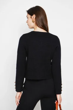 C&Jo Vestes, Blousons|Veste courte boutonnée noire