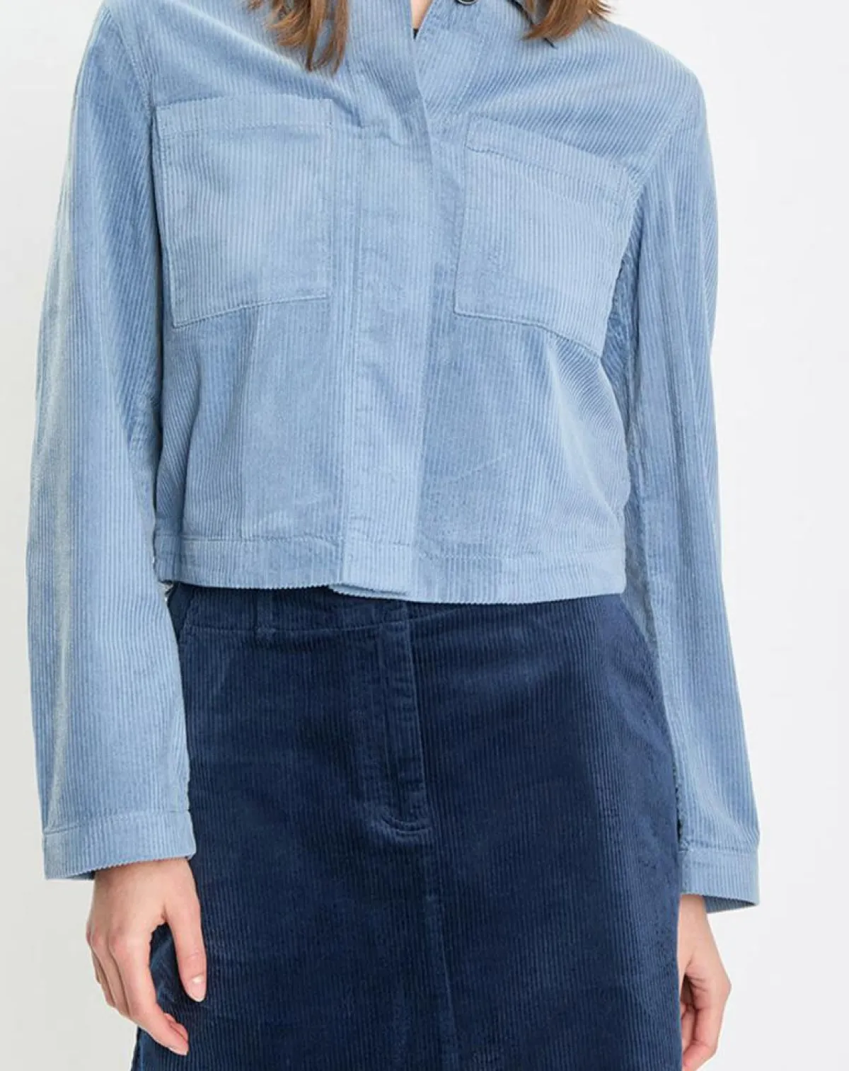 Marc O'Polo Vestes, Blousons|Veste courtes en Velours côtelé bleu ciel