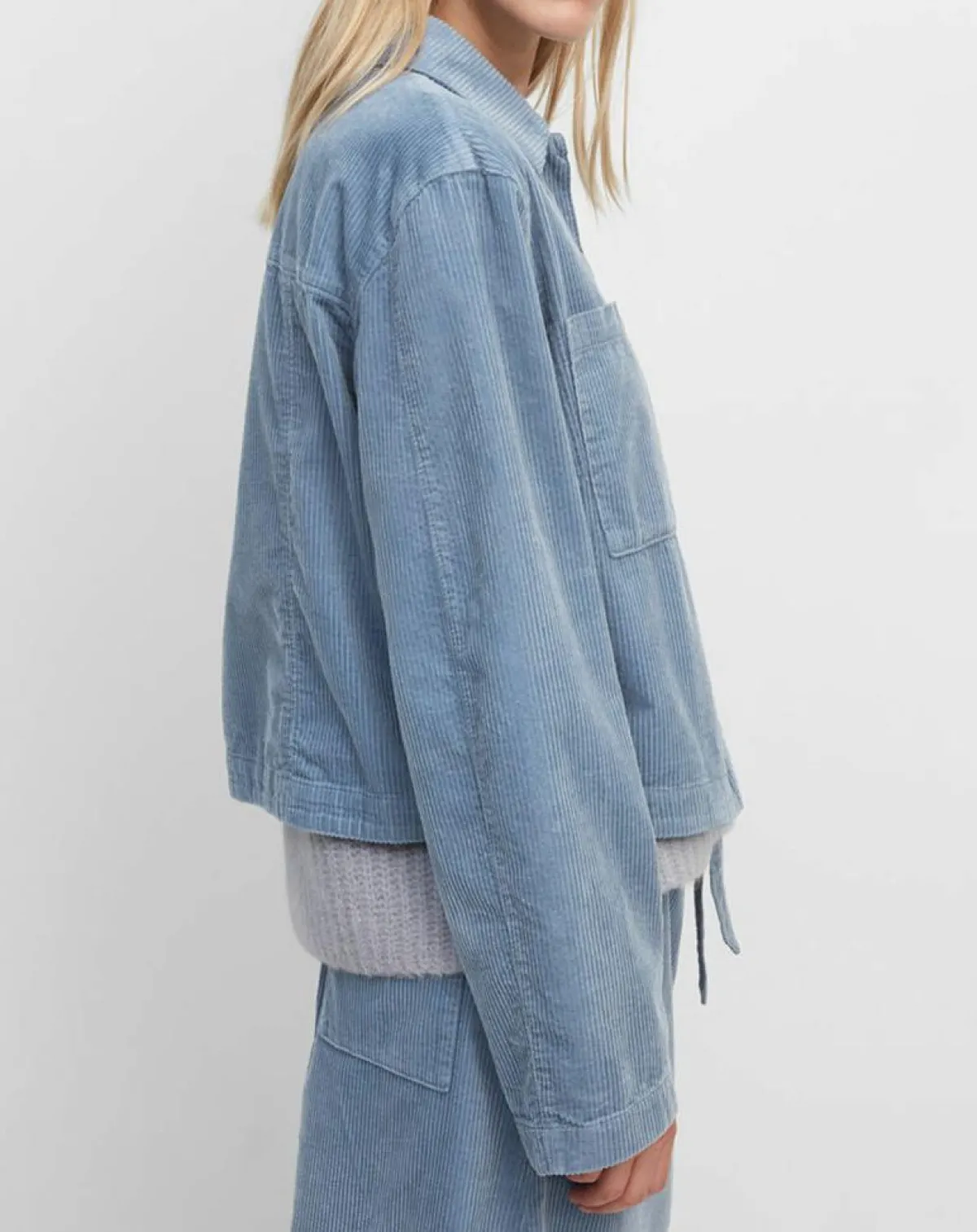 Marc O'Polo Vestes, Blousons|Veste courtes en Velours côtelé bleu ciel