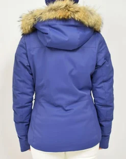 Duvillard Manteaux|Veste de Ski Aneto col fausse fourrure cobalt