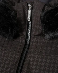 Duvillard Manteaux|Veste de ski Elise fausse fourrure noire