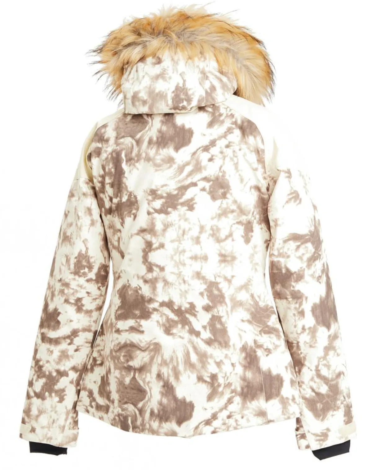 Degré 7 Manteaux|Veste de Ski Flegere imprimé col fausse fourrure vanille