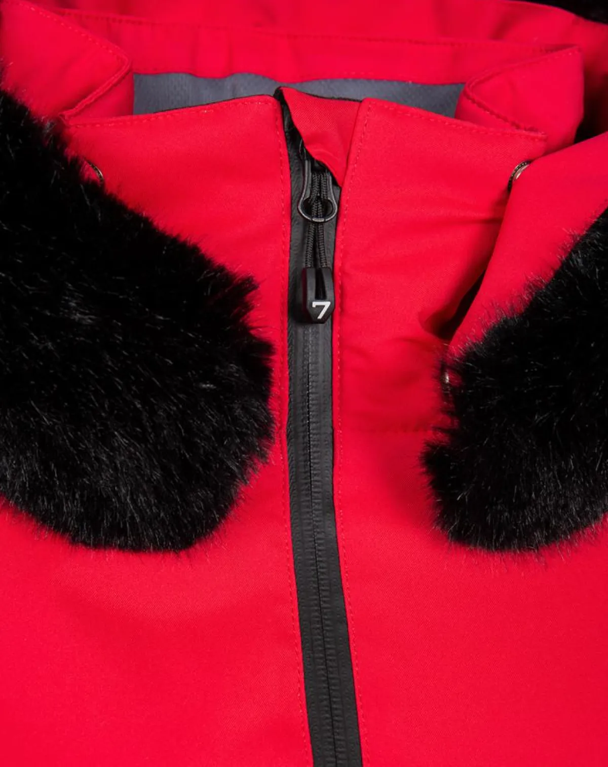 Degré 7 Manteaux|Veste de ski Geod fausse fourrure rouge