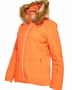 Duvillard Manteaux|Veste de ski Triolet fausse fourrure orange