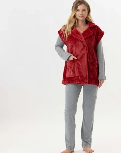 Le Chat Vestes, Blousons|Veste d'intérieur en peluche flanelle Essentiel tomette