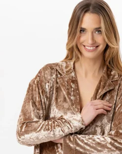 Le Chat Vestes, Blousons|Veste d'intérieur en velours Platine dorée