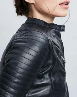 Chyston Vestes, Blousons|Veste en Cuir Alessia noire