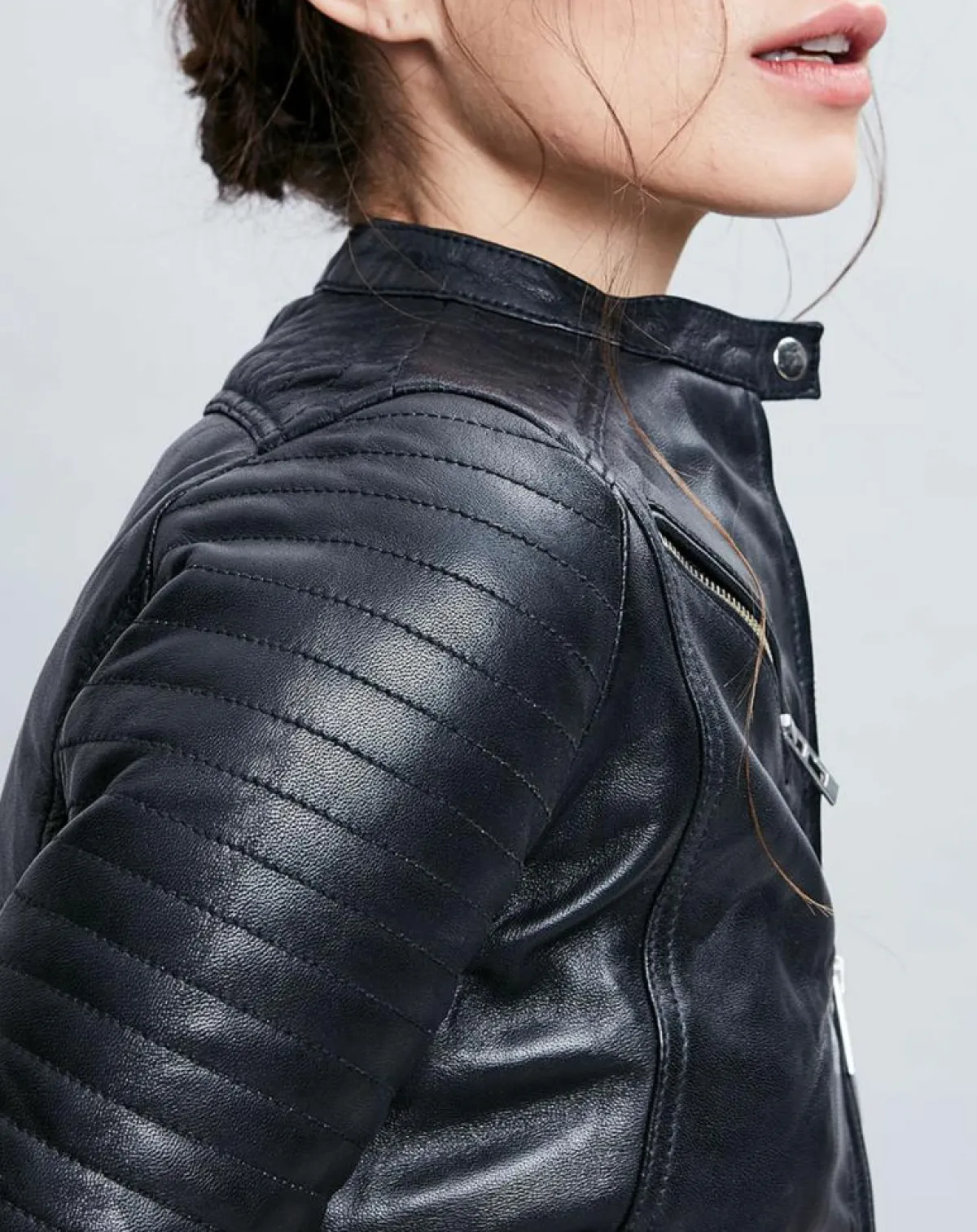 Chyston Vestes, Blousons|Veste en Cuir Alessia noire