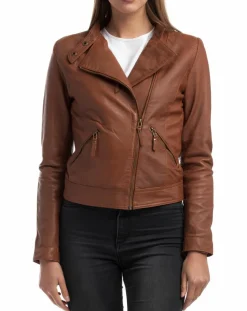 Chyston Vestes, Blousons|Veste en Cuir Alison cognac