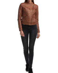 Chyston Vestes, Blousons|Veste en Cuir Alison cognac