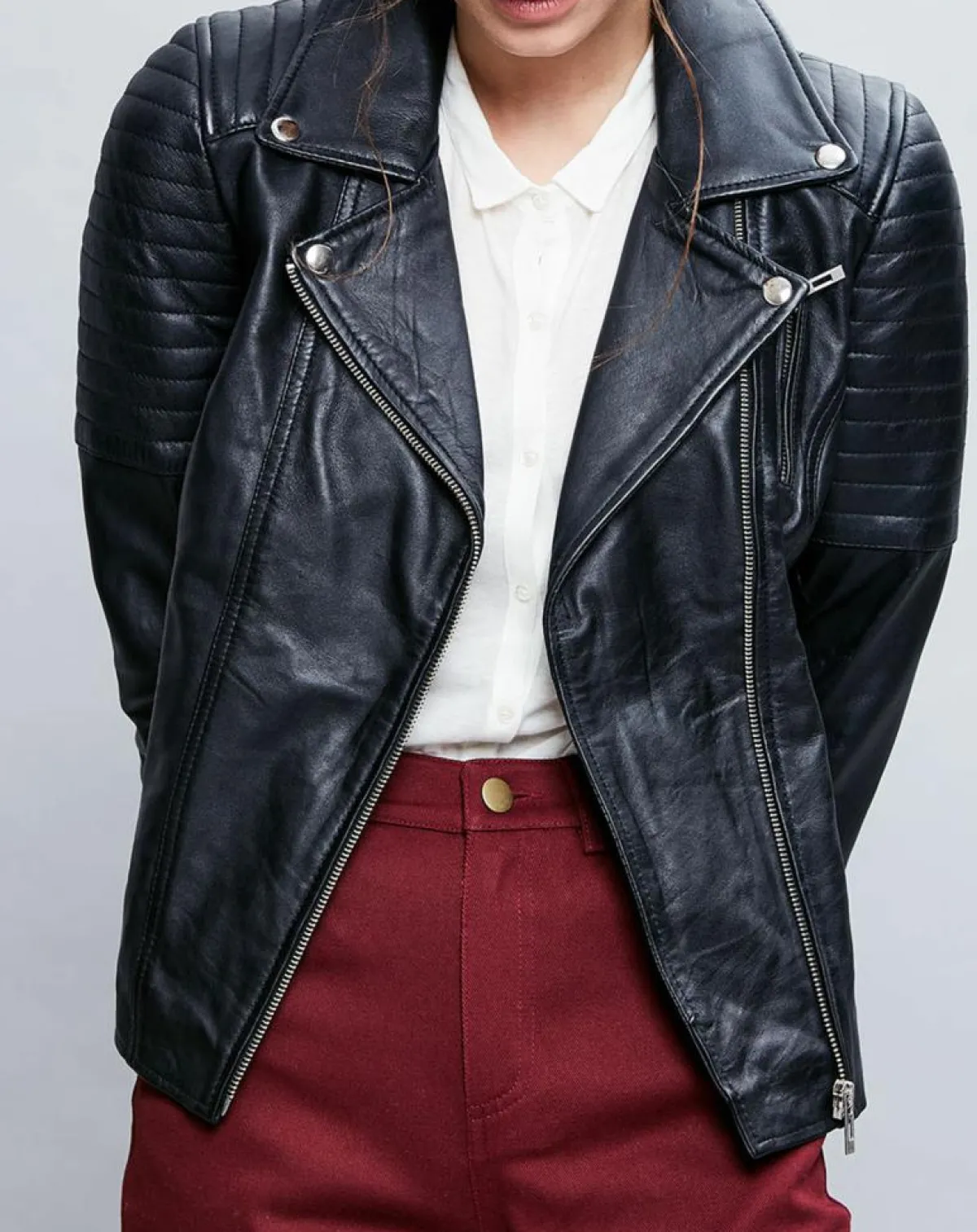 Chyston Vestes, Blousons|Veste en Cuir Althea noire