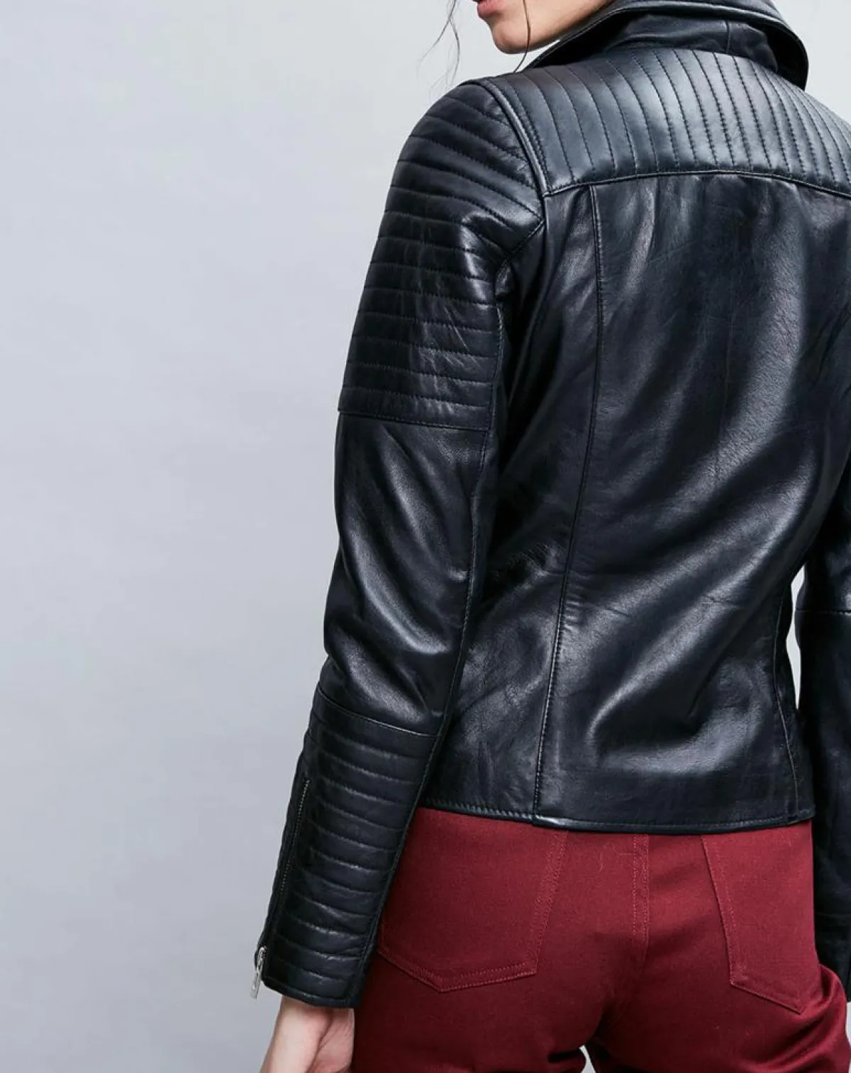 Chyston Vestes, Blousons|Veste en Cuir Althea noire