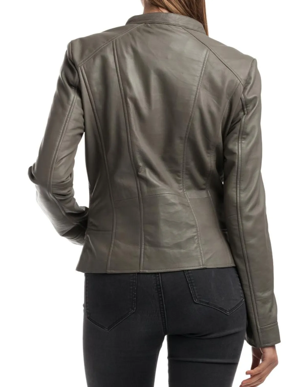 Chyston Vestes, Blousons|Veste en Cuir Angelina grise