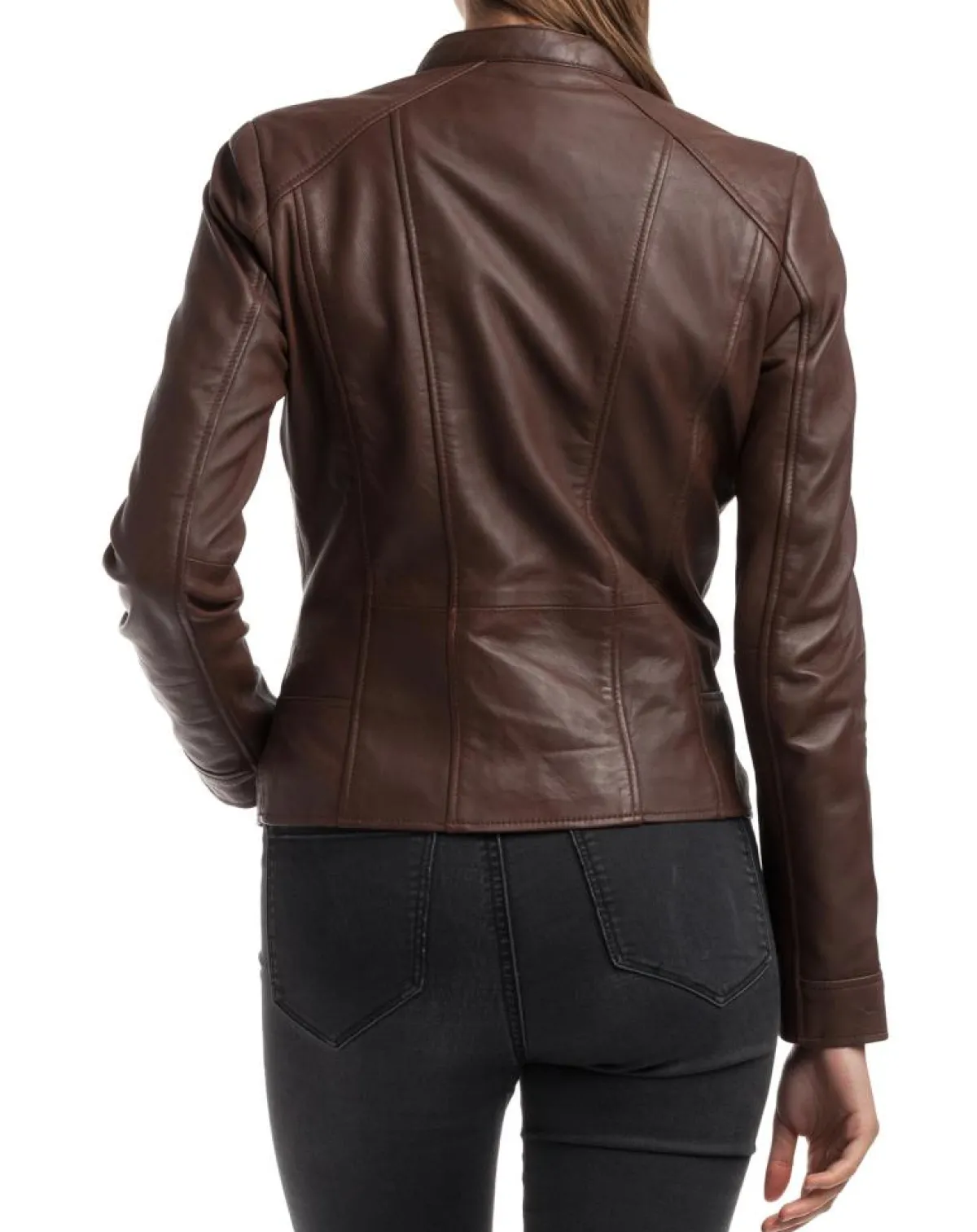 Chyston Vestes, Blousons|Veste en Cuir Angelina marron