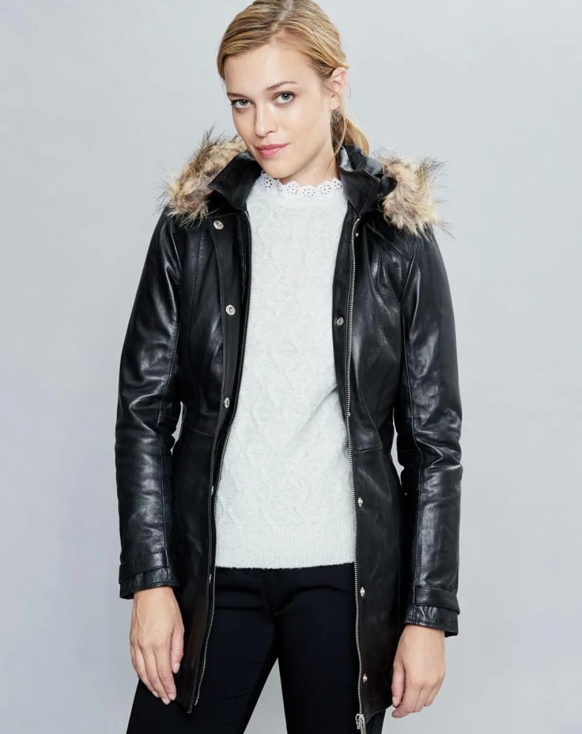 Chyston Vestes, Blousons|Veste en Cuir Annie noire