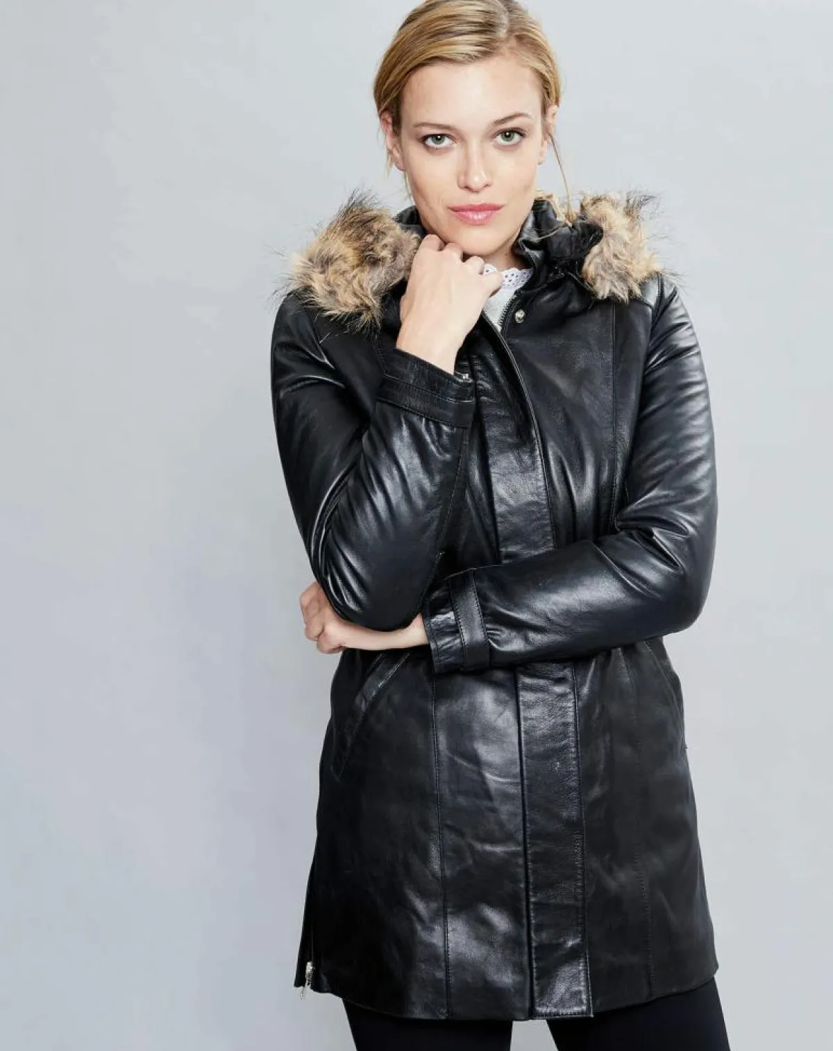 Chyston Vestes, Blousons|Veste en Cuir Annie noire