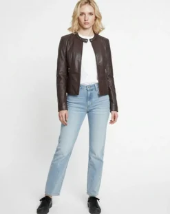 Chyston Vestes, Blousons|Veste en Cuir Cassie marron