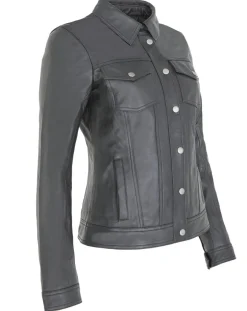 Chyston Vestes, Blousons|Veste en Cuir d'Agneau Christine noire