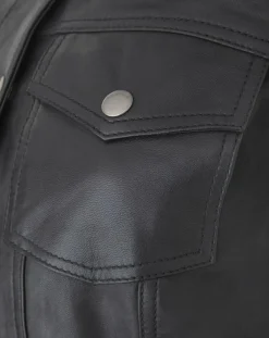 Chyston Vestes, Blousons|Veste en Cuir d'Agneau Christine noire