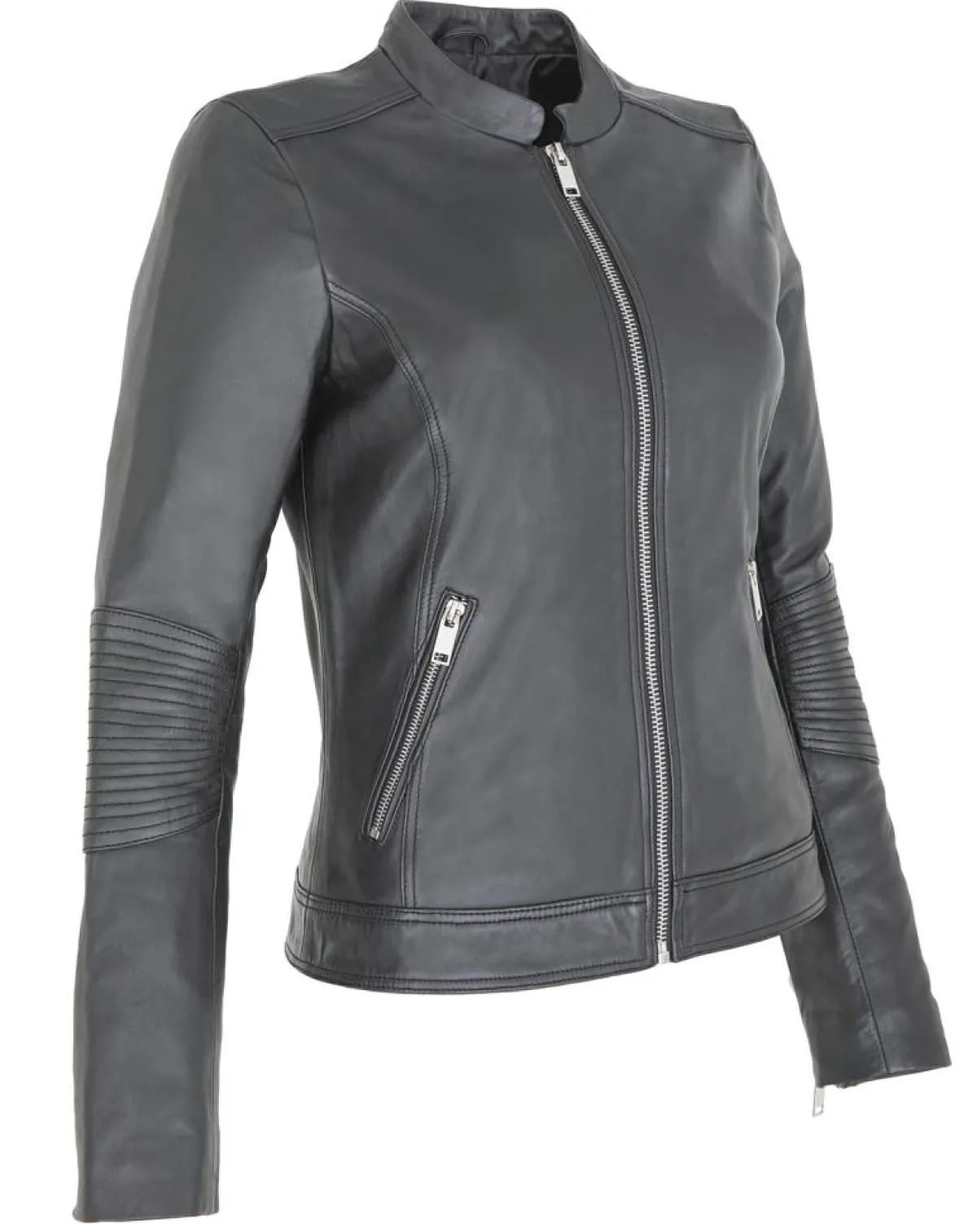 Chyston Vestes, Blousons|Veste en Cuir d'Agneau Clara noire