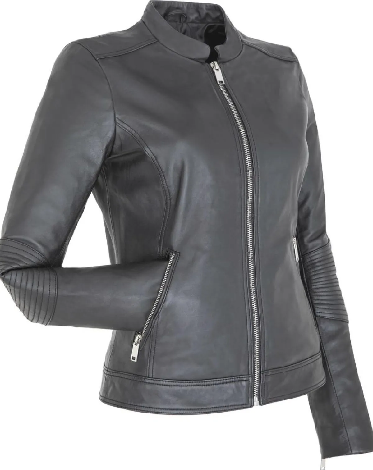 Chyston Vestes, Blousons|Veste en Cuir d'Agneau Clara noire