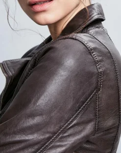 Chyston Vestes, Blousons|Veste en Cuir Elodie marron