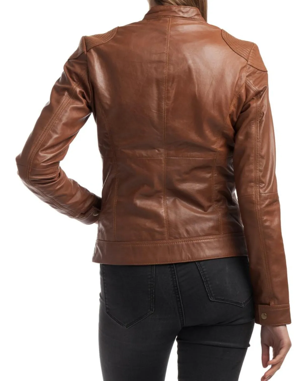 Chyston Vestes, Blousons|Veste en Cuir Katia cognac