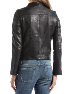 Blue Wellford Vestes, Blousons|Veste en Cuir Narmada noire