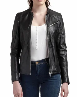 Blue Wellford Vestes, Blousons|Veste en Cuir Nova noire