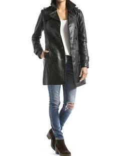 Blue Wellford Vestes, Blousons|Veste en Cuir Oka noire