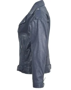 Blue Wellford Vestes, Blousons|Veste en Cuir Oversize Carolane bleue