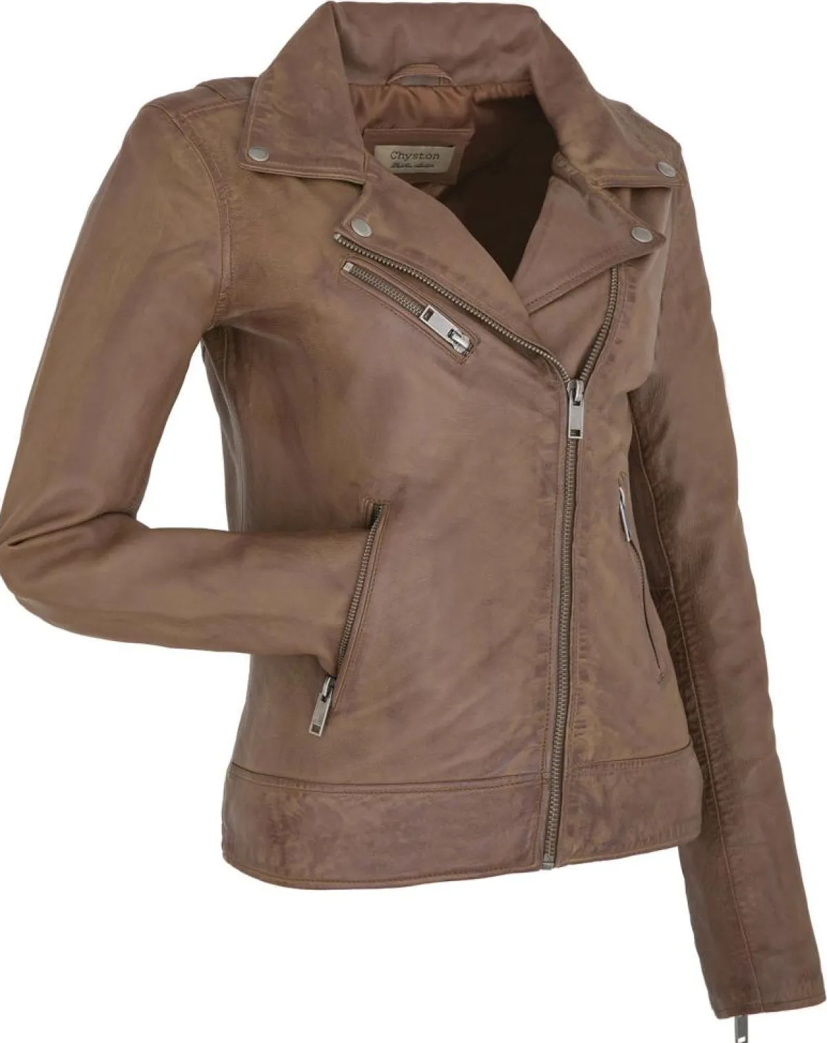 Chyston Vestes, Blousons|Veste en Cuir Polly vintage cognac