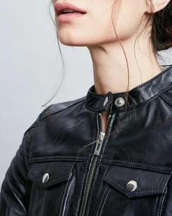 Chyston Vestes, Blousons|Veste en Cuir Prescillia noire