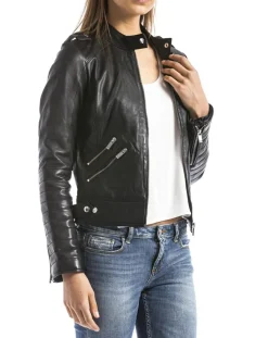 Blue Wellford Vestes, Blousons|Veste en Cuir Sanaga noire