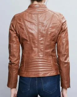 Chyston Vestes, Blousons|Veste en Cuir Talia cognac