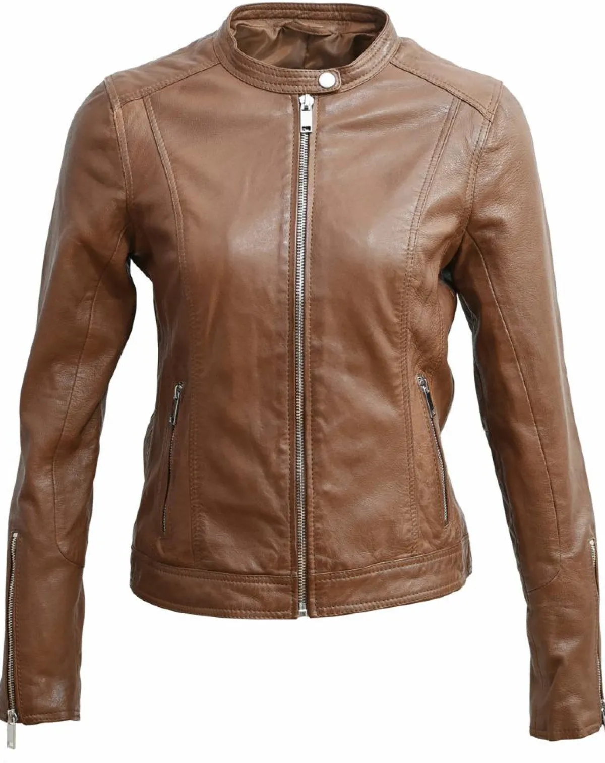 Chyston Vestes, Blousons|Veste en Cuir Tia cognac