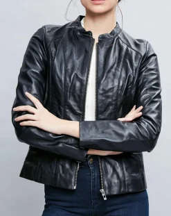 Chyston Vestes, Blousons|Veste en Cuir Tifanie noire