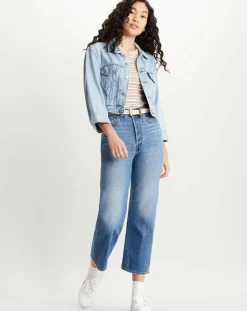 Levi's® Vestes, Blousons|Veste en jean crop Sleeve bleue