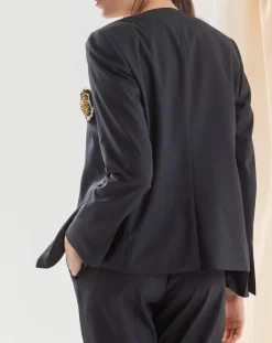 Chloé Stora Vestes, Blousons|Veste en Laine mélangée Vezuve bleu marine