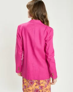 La Petite Etoile Vestes, Blousons|Veste en Lin & Coton Vivano fushia