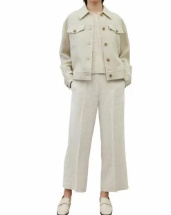 Marc O'Polo Vestes, Blousons|Veste en Lin mélangé Cropped gris clair