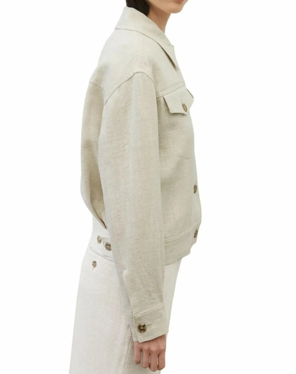 Marc O'Polo Vestes, Blousons|Veste en Lin mélangé Cropped gris clair