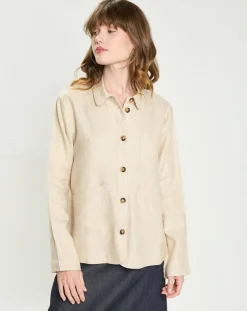 La Petite Etoile Vestes, Blousons|Veste en Lin mélangé Fauline beige