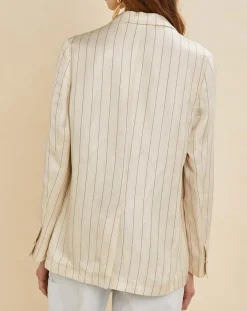 Chloé Stora Vestes, Blousons|Veste en Lin mélangé Valerio écrue