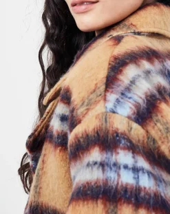 See u Soon Vestes, Blousons|Veste fourrée en Laine mélangée Vitelotte beige foncé/multicolore