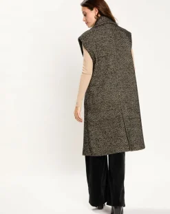 Lauren Vidal Vestes, Blousons|Veste longue sans manches en Laine mélangée Elsa noire