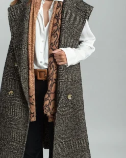 Lauren Vidal Vestes, Blousons|Veste longue sans manches en Laine mélangée Elsa noire