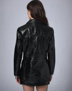 Manoush Vestes, Blousons|Veste longue vinyle noire